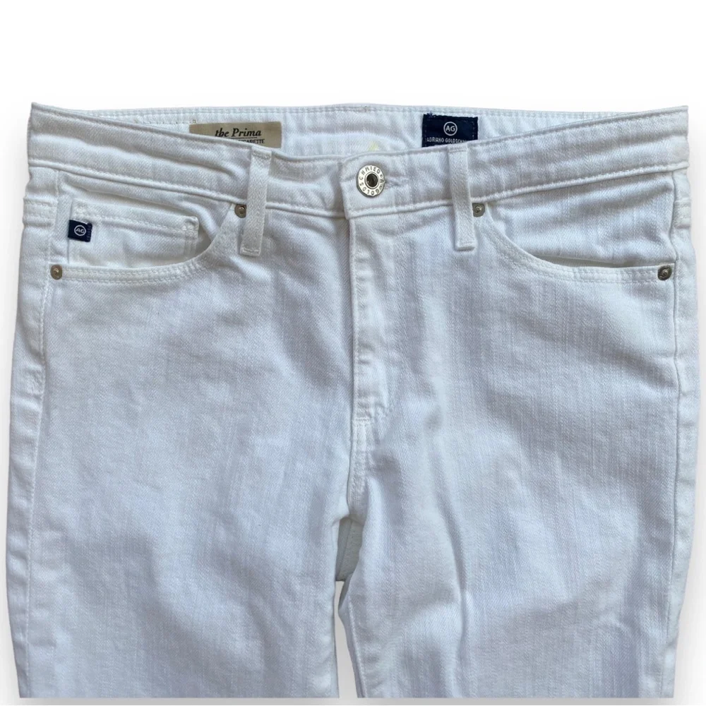 AG Adriano Goldschmied White The Prima Mid-Rise Cigarette Jeans Size 26 - Picture 4 of 16